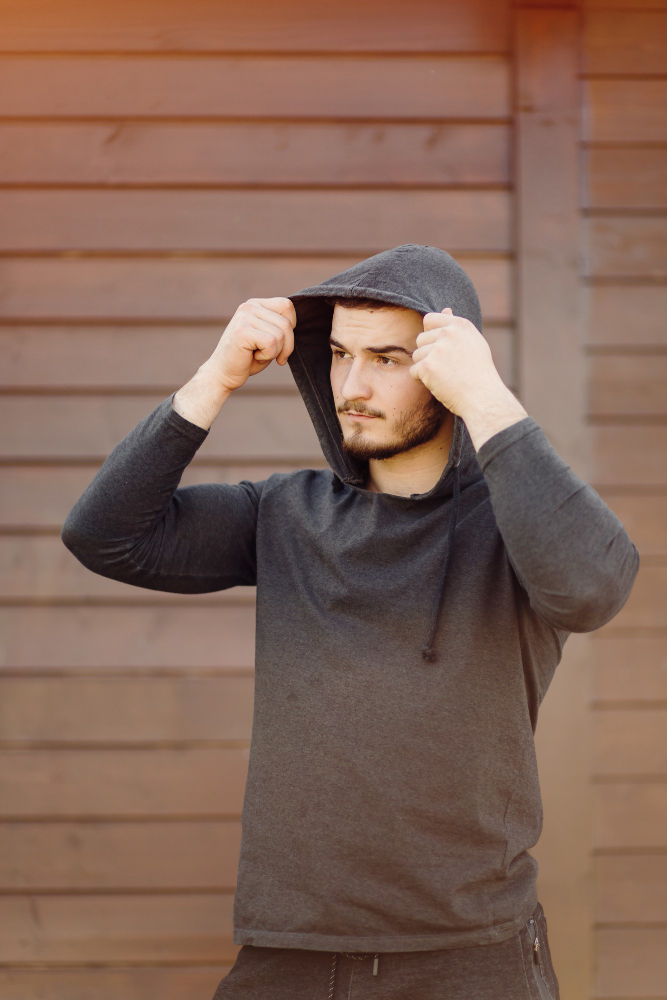 Gri Kapüşonlu Sweatshirt